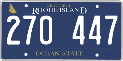 RI license plate 270447