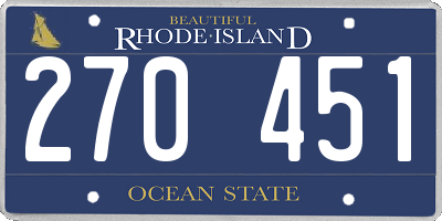 RI license plate 270451