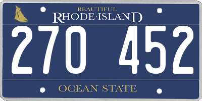 RI license plate 270452