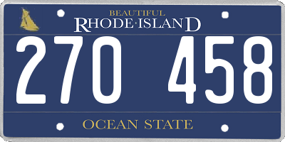 RI license plate 270458