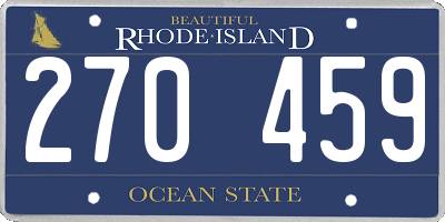 RI license plate 270459