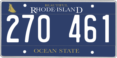 RI license plate 270461
