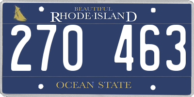 RI license plate 270463
