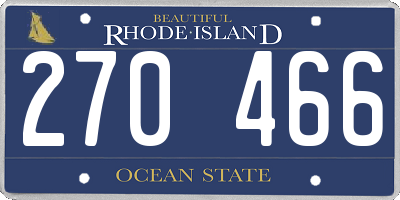 RI license plate 270466
