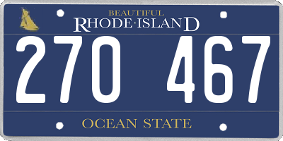 RI license plate 270467