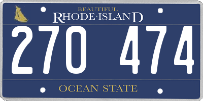 RI license plate 270474