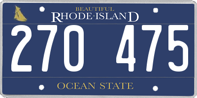 RI license plate 270475