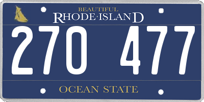 RI license plate 270477