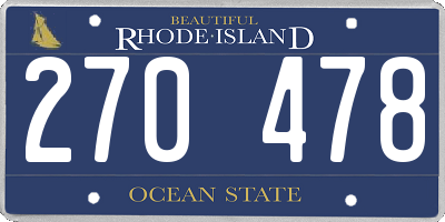 RI license plate 270478