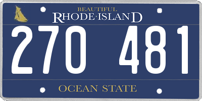 RI license plate 270481
