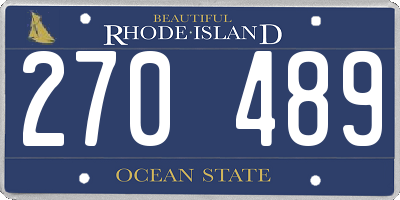 RI license plate 270489