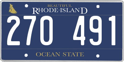 RI license plate 270491