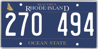 RI license plate 270494