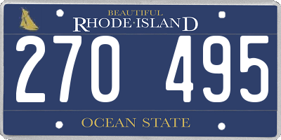 RI license plate 270495