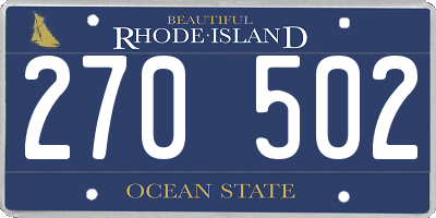 RI license plate 270502