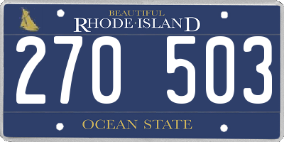 RI license plate 270503