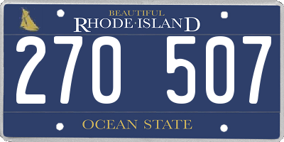 RI license plate 270507