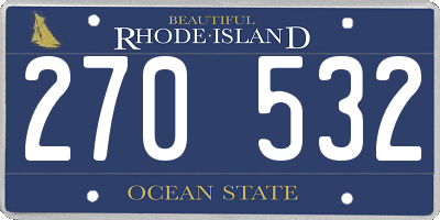 RI license plate 270532
