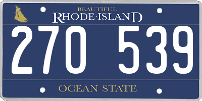 RI license plate 270539