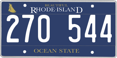 RI license plate 270544