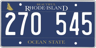 RI license plate 270545