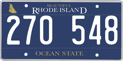 RI license plate 270548