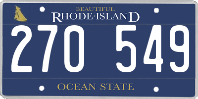 RI license plate 270549