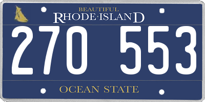RI license plate 270553