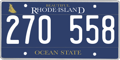 RI license plate 270558