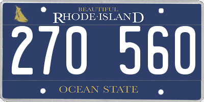 RI license plate 270560