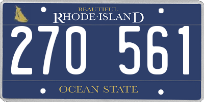 RI license plate 270561