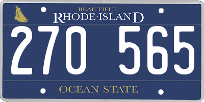 RI license plate 270565