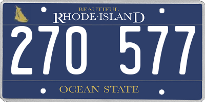 RI license plate 270577