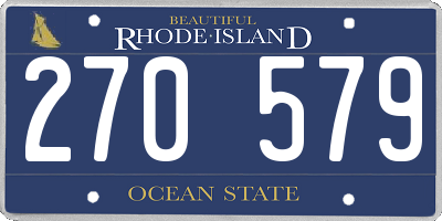 RI license plate 270579