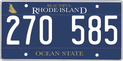 RI license plate 270585