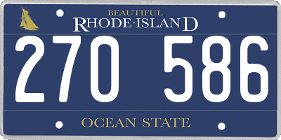 RI license plate 270586