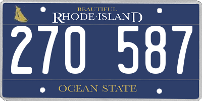 RI license plate 270587