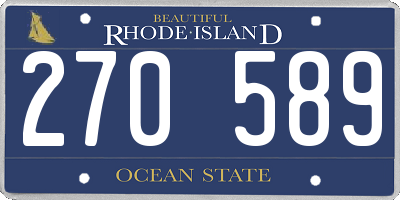 RI license plate 270589