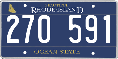 RI license plate 270591