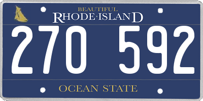 RI license plate 270592