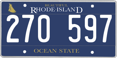RI license plate 270597