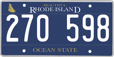 RI license plate 270598