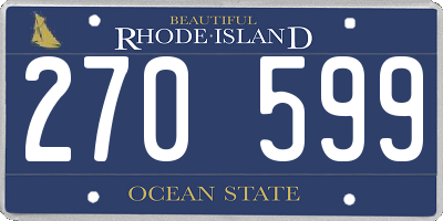 RI license plate 270599