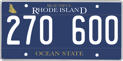 RI license plate 270600