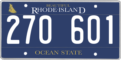 RI license plate 270601