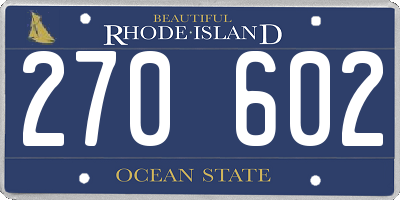RI license plate 270602