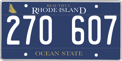 RI license plate 270607
