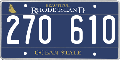 RI license plate 270610