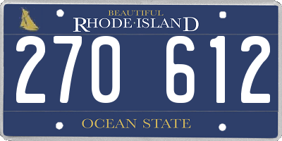 RI license plate 270612