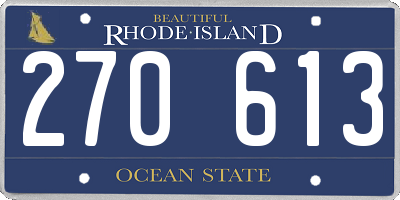 RI license plate 270613